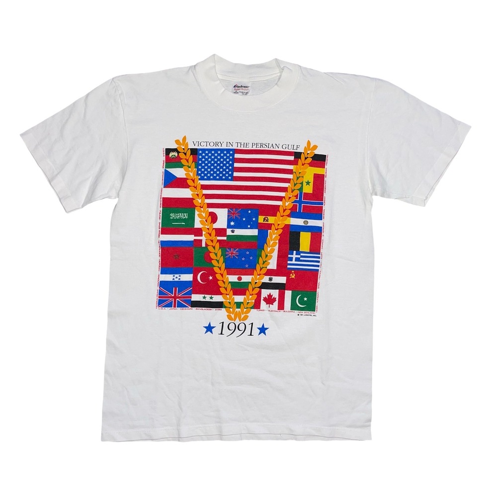 Vintage 1991 Victory in the Persian Gulf T-Shirt Stedman Super Hi-Cru White M